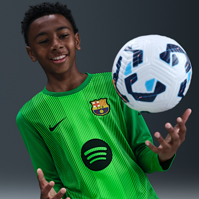 Maglia da calcio replica Nike Dri-FIT FC Barcelona 2025/26 Stadium per ragazzo/a – Goalkeeper