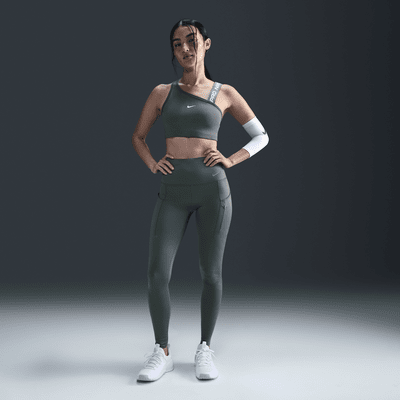 Højtaljede Nike Go-leggings i fuld længde og med lommer og fast støtte til kvinder