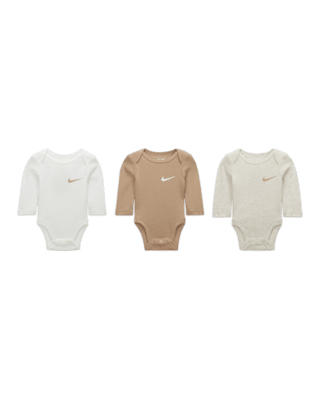 Детские  Nike Essentials Baby (0-9M) 3-Pack Long Sleeve Bodysuits