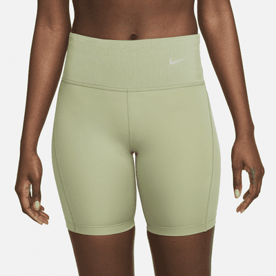 Nike Women's Tight Mid-Rise Ribbed-Panel Running Shorts with Pockets