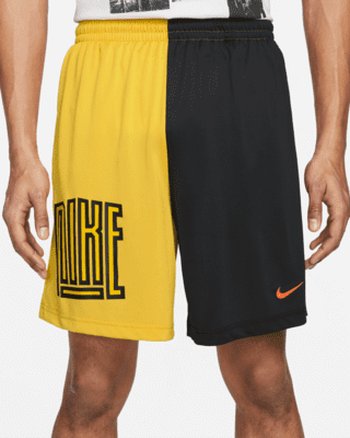 black and yellow nike basketball shorts