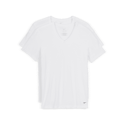 Nike Dri-FIT Essential Cotton Stretch Slim Fit V-Neck Undershirt (2-Pack)