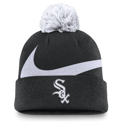 Gorro Nike de la MLB con dobladillo y pompón para hombre Chicago White Sox Peak