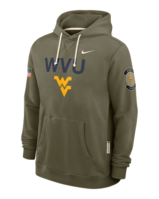 Мужское худи West Virginia 2025 Military Appreciation Nike Dri-FIT College Pullover Hoodie