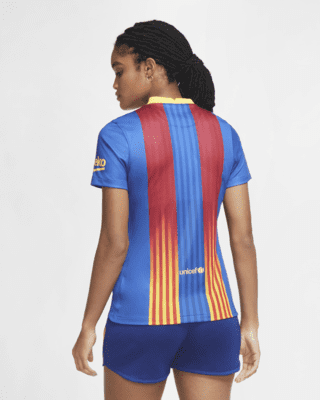 Nike Womens FC Barcelona 20 /21 Evergreen Crest Shirt - Red S