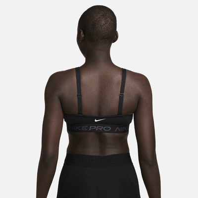 Sutiã de desporto almofadado de suporte médio Nike Pro Indy Plunge para mulher