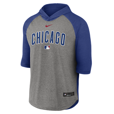 Chicago Cubs Authentic Collection Flux Men's Nike Dri-FIT MLB 3/4-Sleeve Hooded T-Shirt from Nike - $63