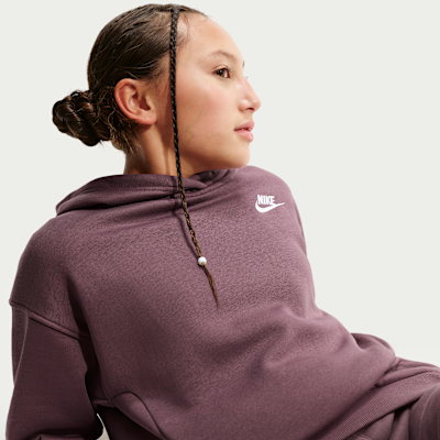 Sudadera con gorro sin cierre oversized para niños talla grande Nike Sportswear Club Fleece