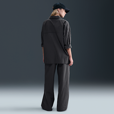 Nike Sportswear Chill Poplin weite gestreifte Hose mit mittelhohem Bund (Damen)