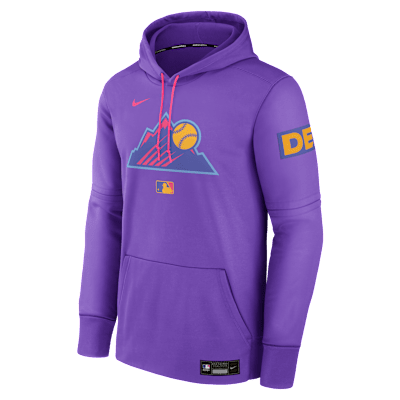 Colorado Rockies Authentic Collection City Connect Men's Nike Therma MLB Pullover Hoodie
