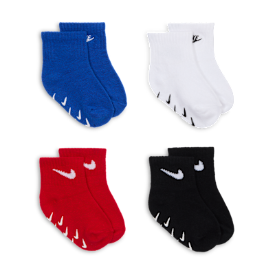 Nike Baby (3-6M) Logo Gripper Socks (4 Pairs)
