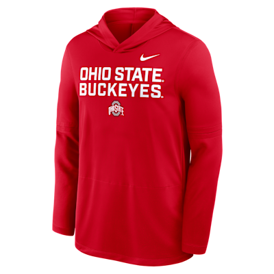Ohio State Sideline Men's Nike Dri-FIT College Long-Sleeve Hooded Top
