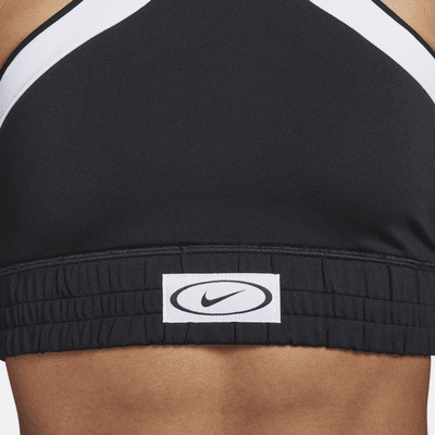 Bra deportivo con colores contrastantes de media sujeción ligeramente forrado para mujer Nike High Neck