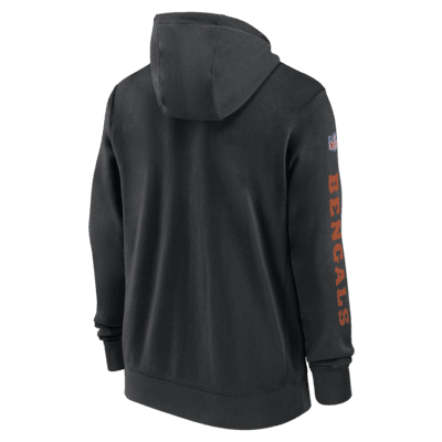 Cincinnati Bengals Sideline Team Issue Club Men's Nike Full Zip Hoodie