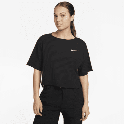 Haut à manches courtes en jersey côtelé Nike Sportswear pour femme