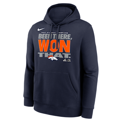 Denver Broncos 2025 AFC West Champions Trophy Men's Nike NFL Pullover Hoodie