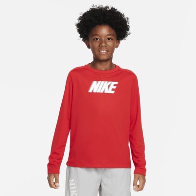 Playera de manga larga para niño talla grande Nike Dri-FIT Multi+