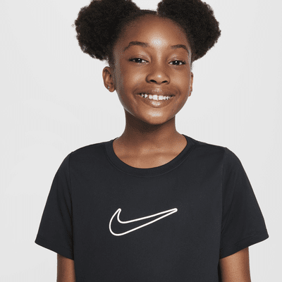 Nike One Fitted Older Kids' (Girls') Dri-FIT Short-Sleeve Top