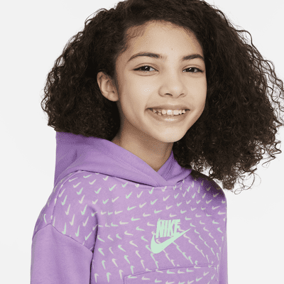 Nike Sportswear Older Kids' (Girls') Printed Fleece Hoodie. Nike UK