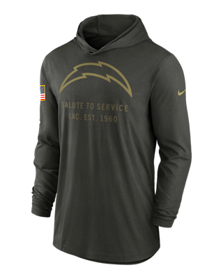 Мужские  Los Angeles Chargers Salute to Service Sideline Men’s Nike Dri-FIT NFL Long-Sleeve Hooded Top