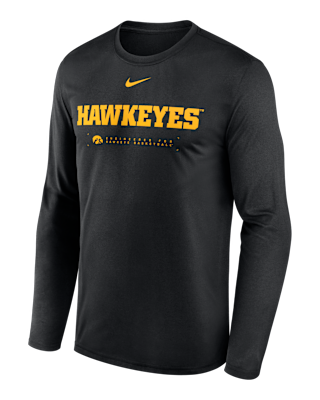 Мужская футболка Iowa Courtside Basketball Shootaround Legend Nike Dri-FIT College Long-Sleeve для баскетбола