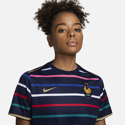 Maglia da calcio pre-partita Nike Dri-FIT FFF Academy Pro da donna – Home