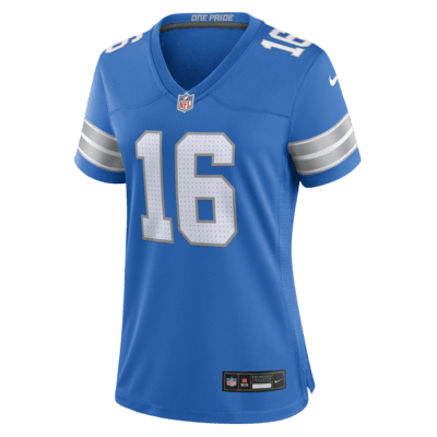 Jersey de fútbol americano Nike de la NFL Game para mujer Jared Goff Detroit Lions