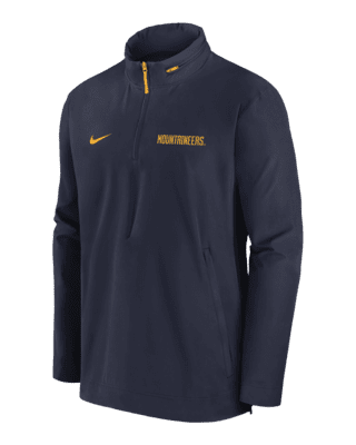 Мужская куртка West Virginia Mountaineers Sideline Coach Nike College 1/2-Zip Hooded