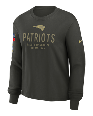 Женская футболка New England Patriots Salute to Service Sideline Nike Dri-FIT NFL Long-Sleeve