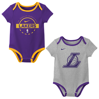 Nike "Los Angeles Lakers" Baby (0-3M) NBA Bodysuit (2-Pack)