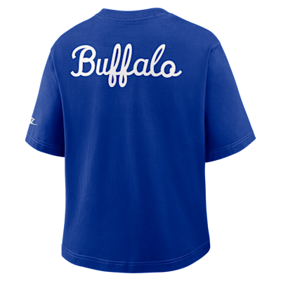 Playera Nike de la NFL para mujer Buffalo Bills Rewind Pocket Boxy