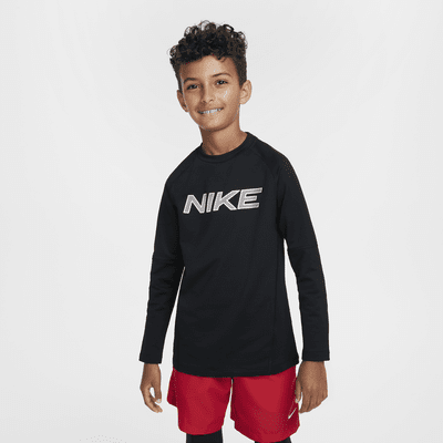 Langærmet Nike Pro Warm Dri-FIT-træningsoverdel til større børn (drenge)