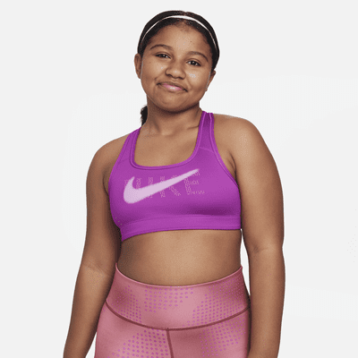 Bra deportivo reversible para niñas talla grande Nike Swoosh (talla amplia)