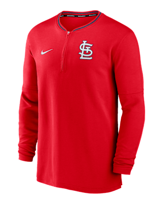 Мужские  St. Louis Cardinals Authentic Collection Nike Dri-FIT MLB 1/2-Zip Long-Sleeve Top