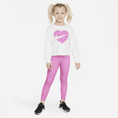 Nike Graphic Tee and Printed Leggings Set Younger Kids 2-Piece Set