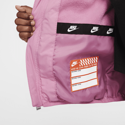 Nike Wrapped Swoosh Steppjacke mit Prägung für Kleinkinder