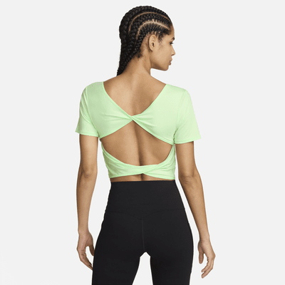 Nike One Classic Women's Dri-FIT Short-Sleeve Cropped Twist Top