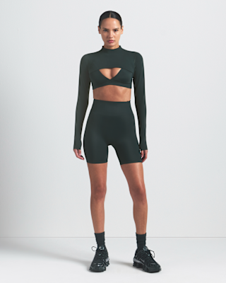 Nike X Skims Shine High-Waisted 5" Biker Shorts Truffle Stone