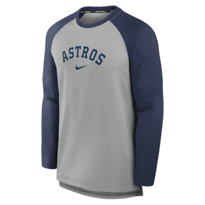 Playera de manga larga Nike Breathe de la MLB para hombre Houston Astros Authentic Collection Game Time