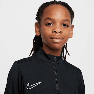 Haut d'entraînement de foot à manches longues et 1/4 de zip Dri-FIT Nike Academy pour ado