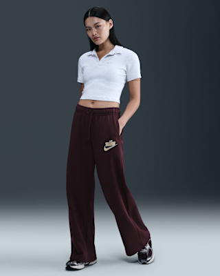 Женские  Nike Sportswear Club Fleece Mid-Rise Wide-Leg Pants