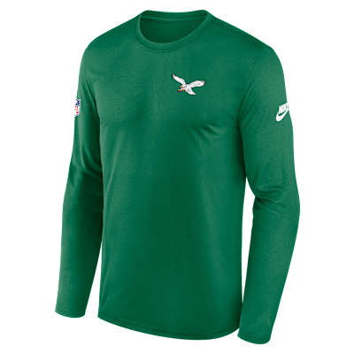 Playera de manga larga Nike Dri-FIT de la NFL para hombre Philadelphia Eagles Alt Legend Small Logo