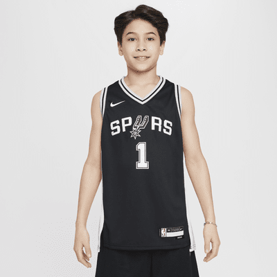 San Antonio Spurs 2022/23 Icon Edition Nike Swingman Trikot (ältere Kinder, Jungen)