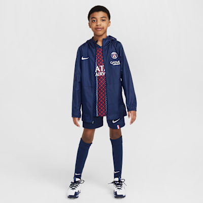 París Saint-Germain Academy Pro Chaqueta para la lluvia de fútbol con capucha Nike - Niño/a