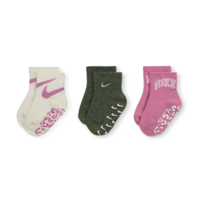 Nike Swoosh Spirit Baby Gripper Socks (3 Pairs)