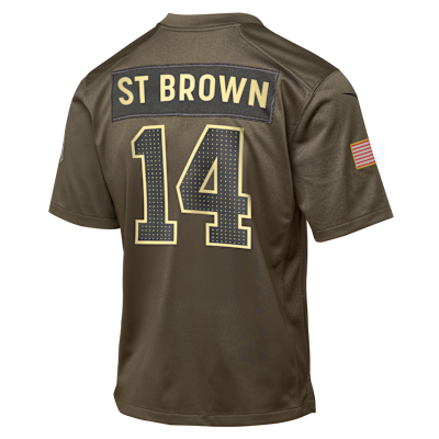Amon-Ra St. Brown Detroit Lions Salute to Service Big Kids’ Nike NFL Game Jersey