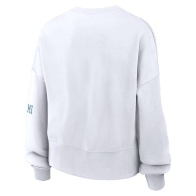 Sudadera de cuello redondo sin cierre Nike de la NFL para mujer Miami Dolphins