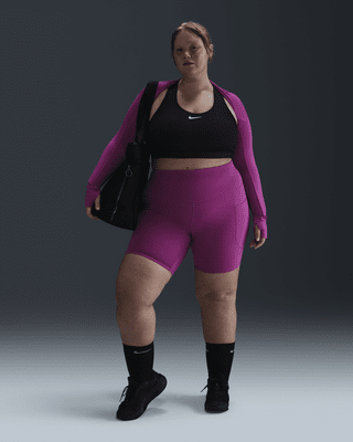 Женские шорты Nike One High-Waisted 8" Biker Shorts with Pockets (Plus Size)