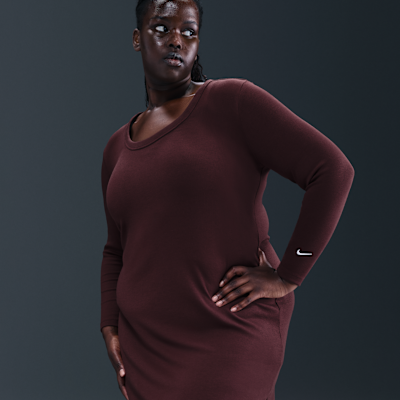 Nike Sportswear Chill Knit Women's Tight Long-Sleeve Midi Mini-Rib Dress (Plus Size)
