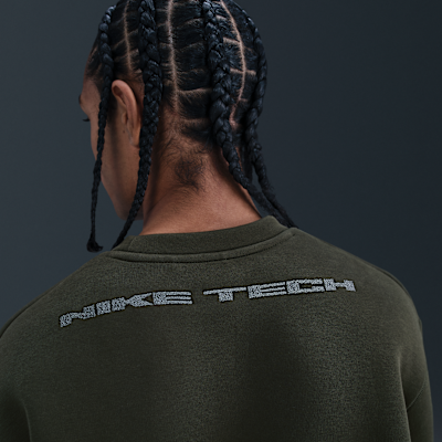 Sudadera de cuello redondo de tejido Fleece con detalles reflejantes para hombre Nike Tech